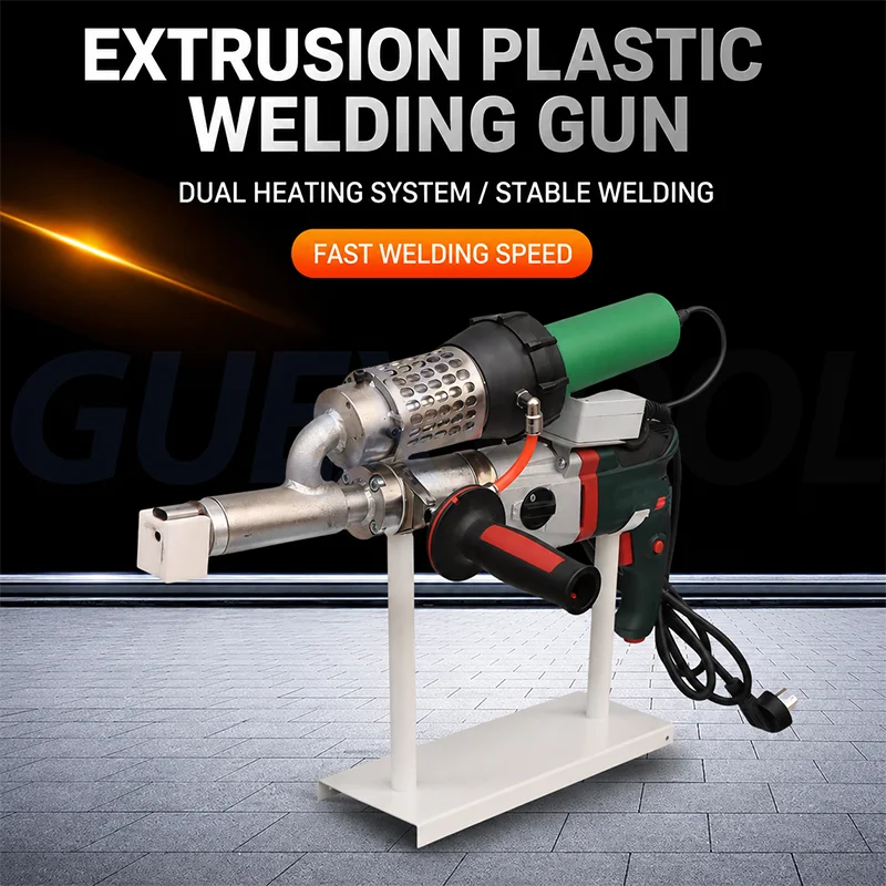 Handheld Plastic Extrusion Welding Gun Portable PE PP Extruder Welder for Plastic Sheet, Pipeline & Tank Repair