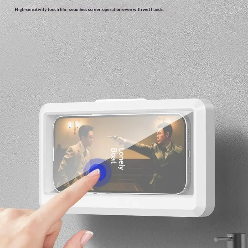 ☭Waterproof houder 360° draaibaar voor badkamer, thuis, wandhouder, zelfklevende houder voor touchscreen-telefoon_voghion.com