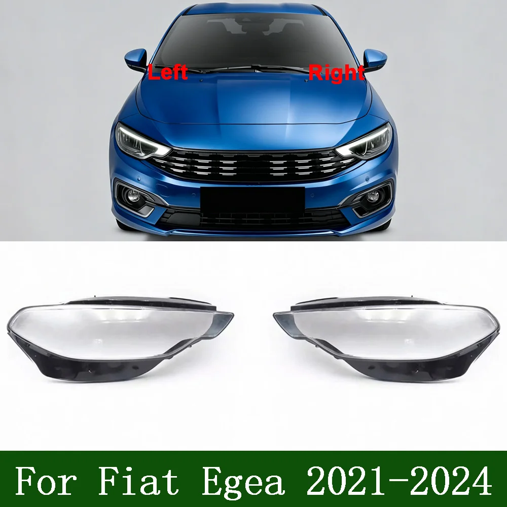 

Car Front Headlight cover 2021-2024 For Fiat Egea Car Accessories For Cars Transparent Housing Car Lights Shell Lampshade Cover