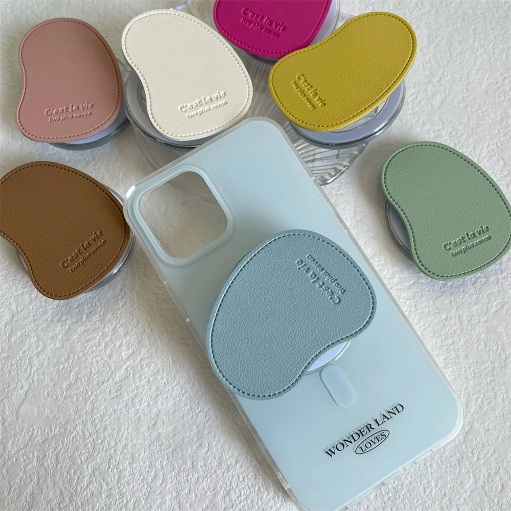 حامل هاتف مغناطيسي فاخر ولطيف من الجلد لهاتف iPhone 17 Pro Max حامل صندوق شحن لاسلكي