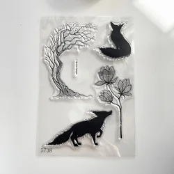 Trees flowers fox Clear Tranperant Stamps Silicone Stamp for Card Making Album Photo DIY Scrapbooking Decorative Craft Supplies