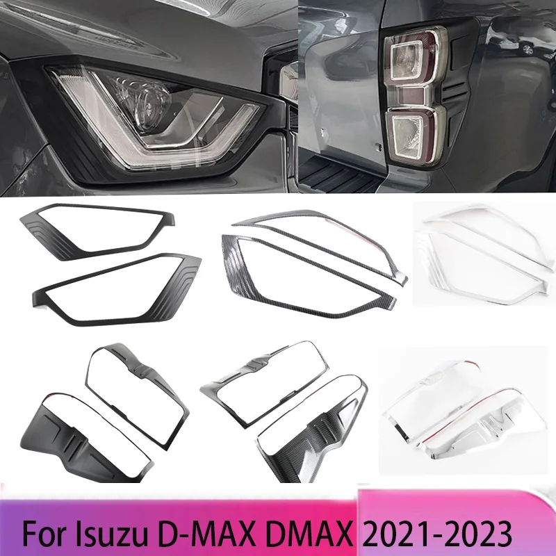 

Черный АБС-пластик для Isuzu D-MAX DMAX 2021 2022 2023, внешняя передняя и задняя фара, декоративная рамка, накладка, автомобильные аксессуары