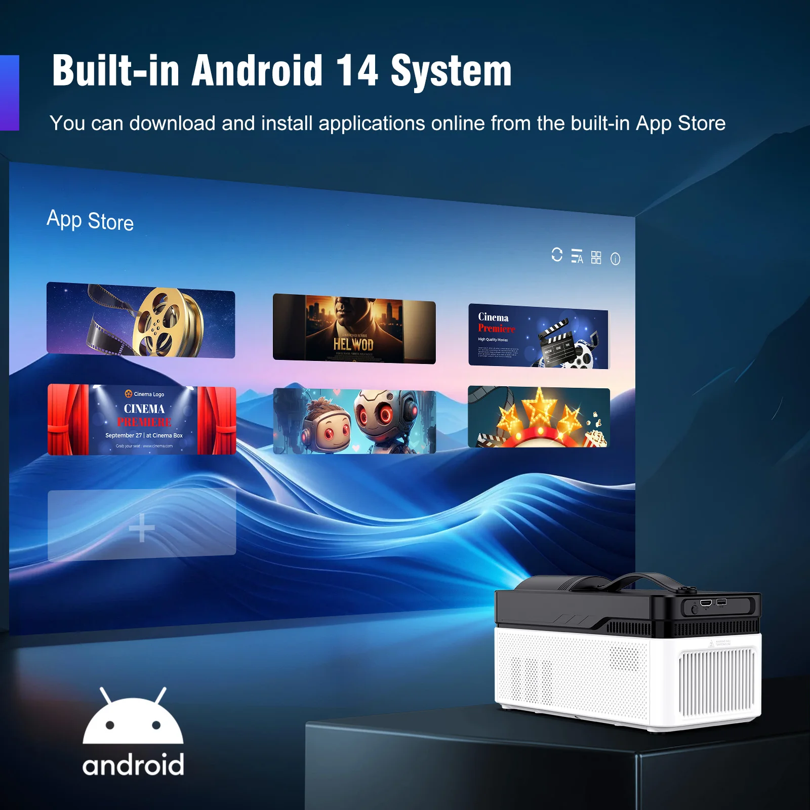 Magcubic Ultra-Kurzdistanz-Projektor HY450 mit Auto-Offset, 1080P, 8K, elektronischem Fokus, 900 ANSI, WiFi6, BT5.4, Allwinner H726, Sprachsteuerung – Detail 11