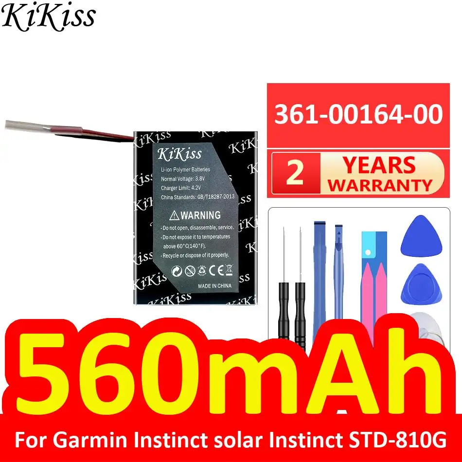 Watch Battery For Garmin Instinct Solar Instinct Std-810G High Compatibility 361-00164-00 560mAh