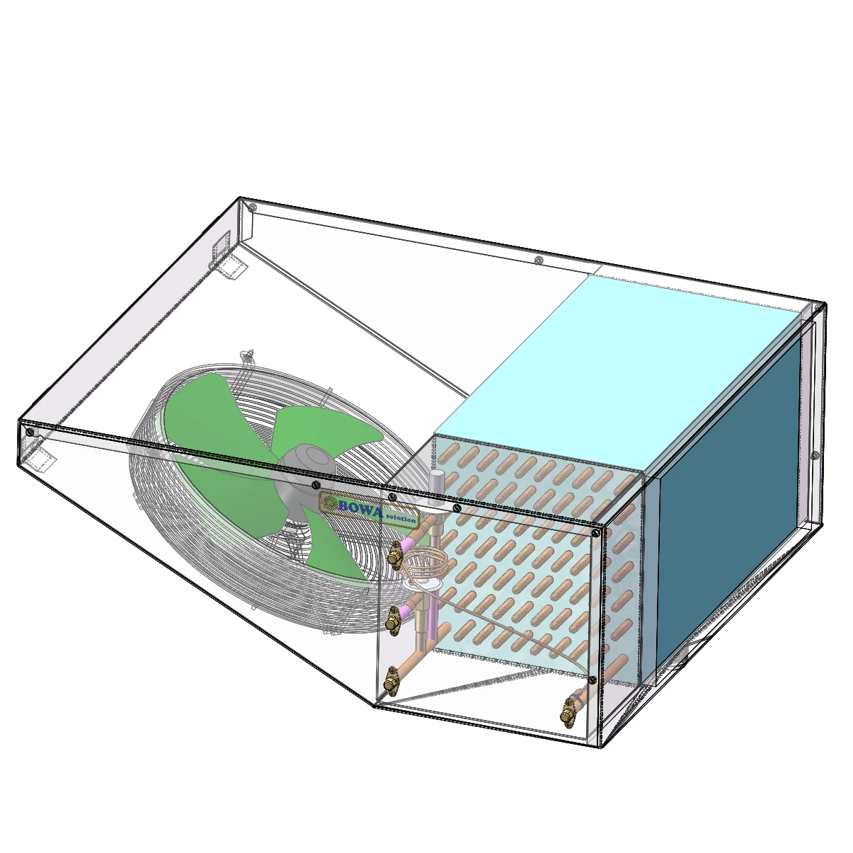 10m2 air cooler matches 1~1.5HP HBP condensing unit, excellent for custom walk-in rooms and reach-in chambers for camping