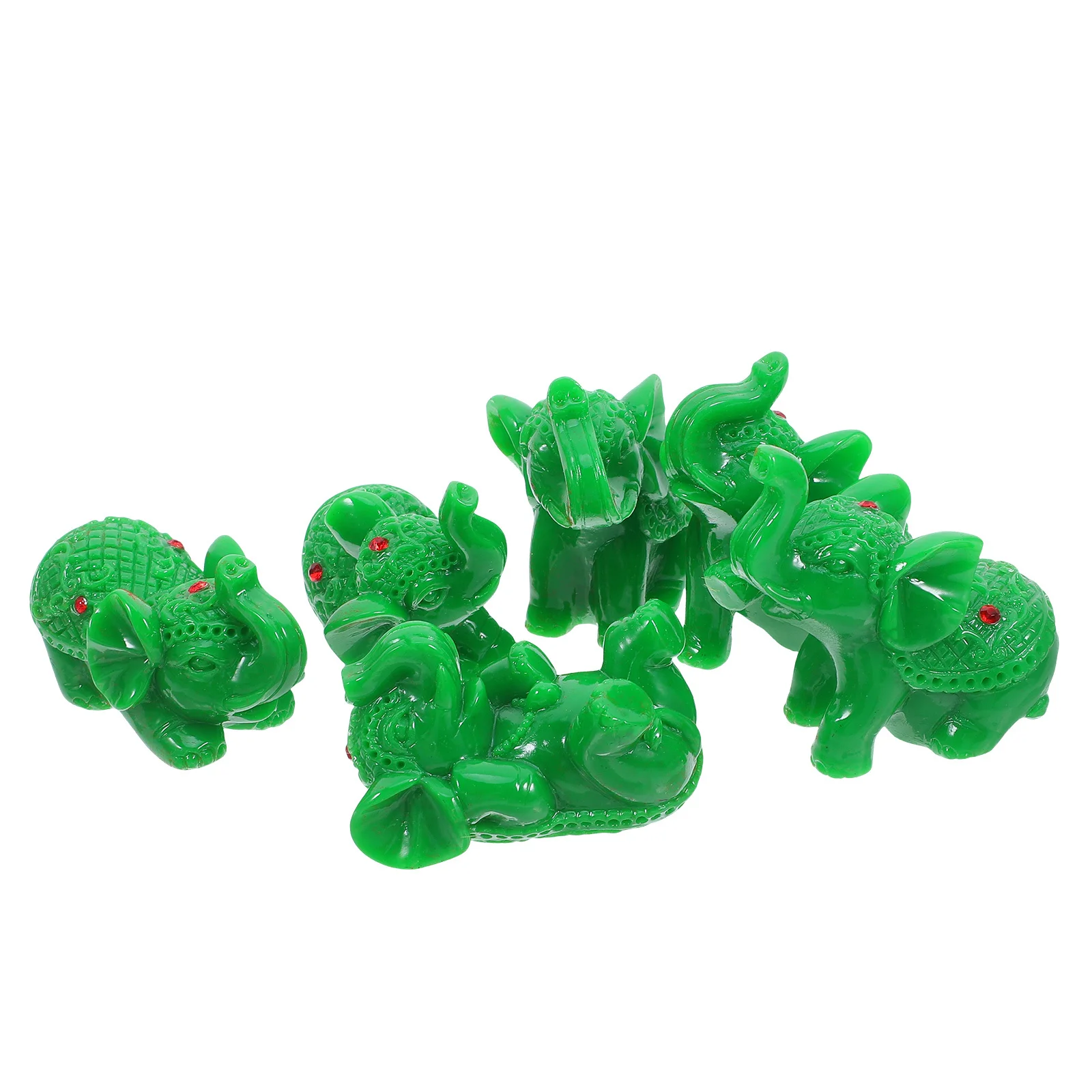 

6Pcs Mini Resin Elephant Statues Small Figurines Feng Shui Decor Lucky Elephant Ornament for Home Office Garden