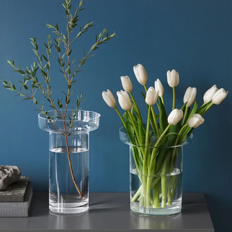 Transparent vase European simple living room flower arrangement