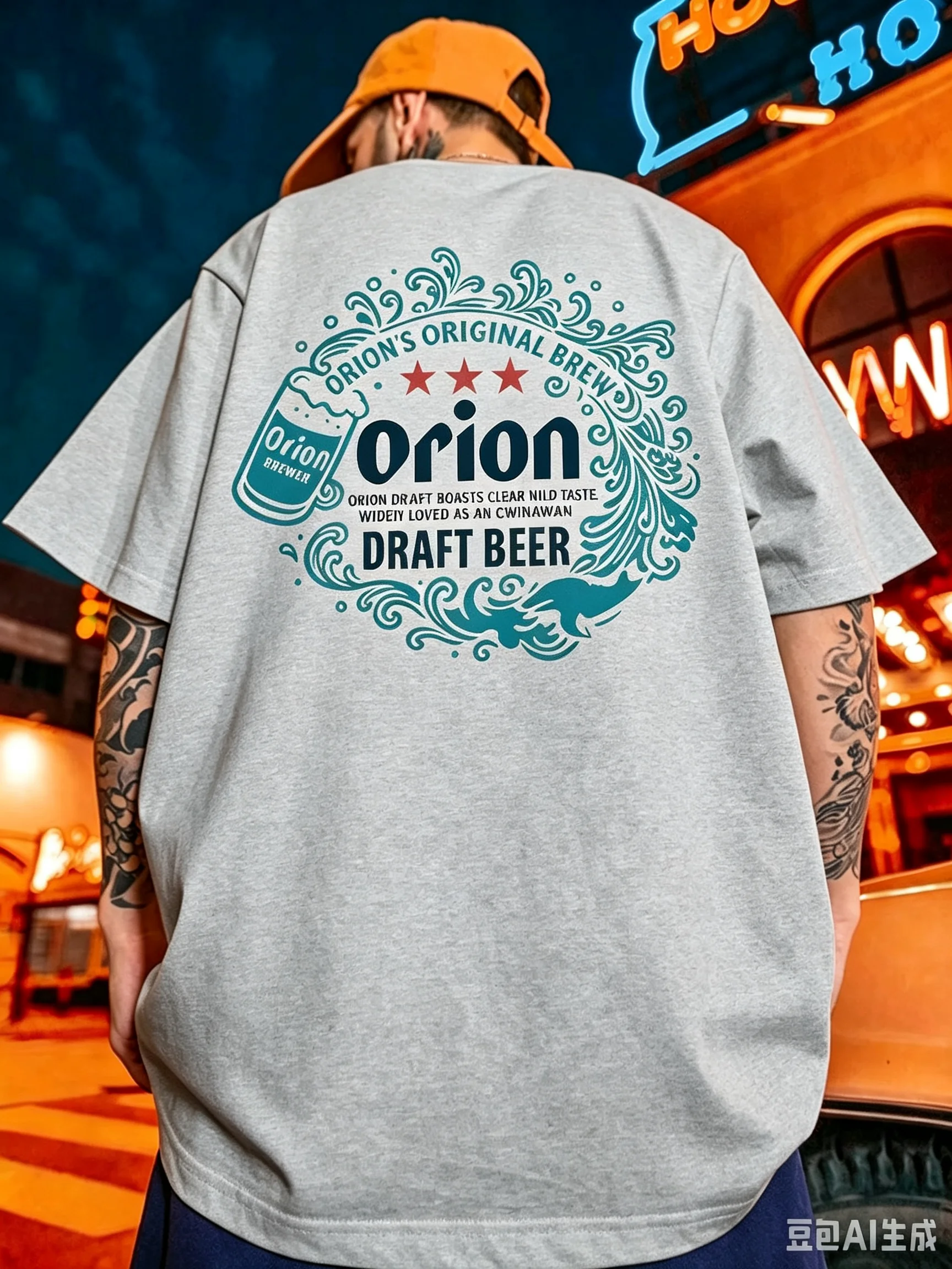 2026 Unisex T-Shirt mit klassischem, kreisförmigem Wellenmuster, Marineblau, Kurzarm, Vintage Retro Street Style, Baumwolle, Oversized – Detail 8
