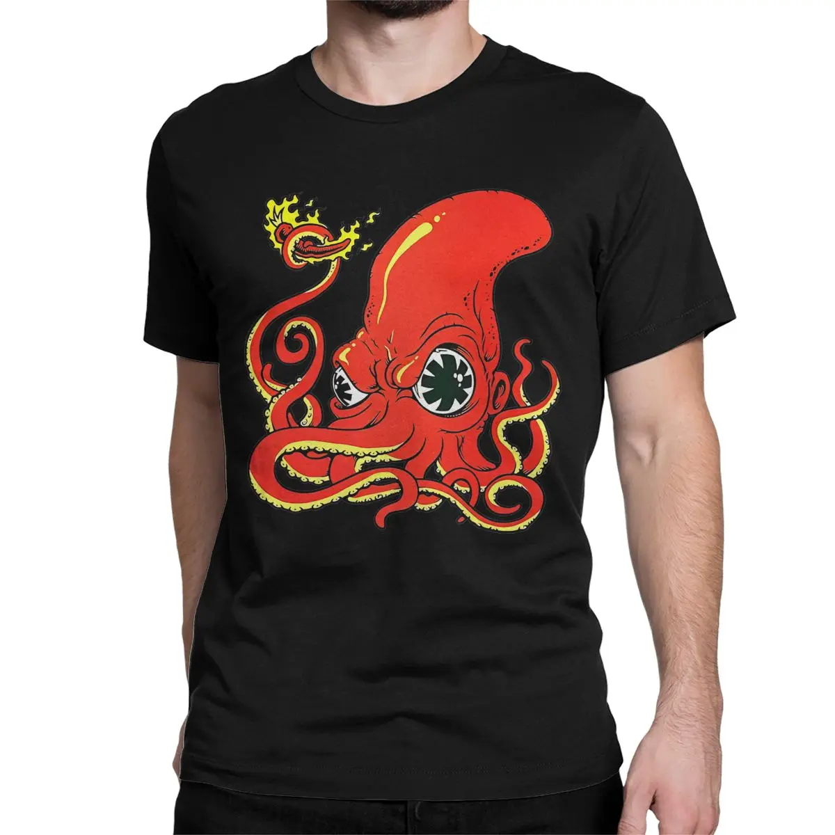 Red Hot Chili Octopus for Men Women T Shirt  Peppers Awesome Tees Short Sleeve Crewneck T-Shirt Pure Cotton Unique Clothes