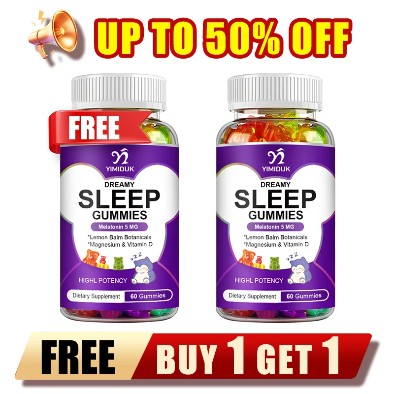 Sleep Gummies for Adults with Melatonin, Fast Sleep Aid, Reduces Nighttime Wakefulness, Promotes Restful Deep Sleep