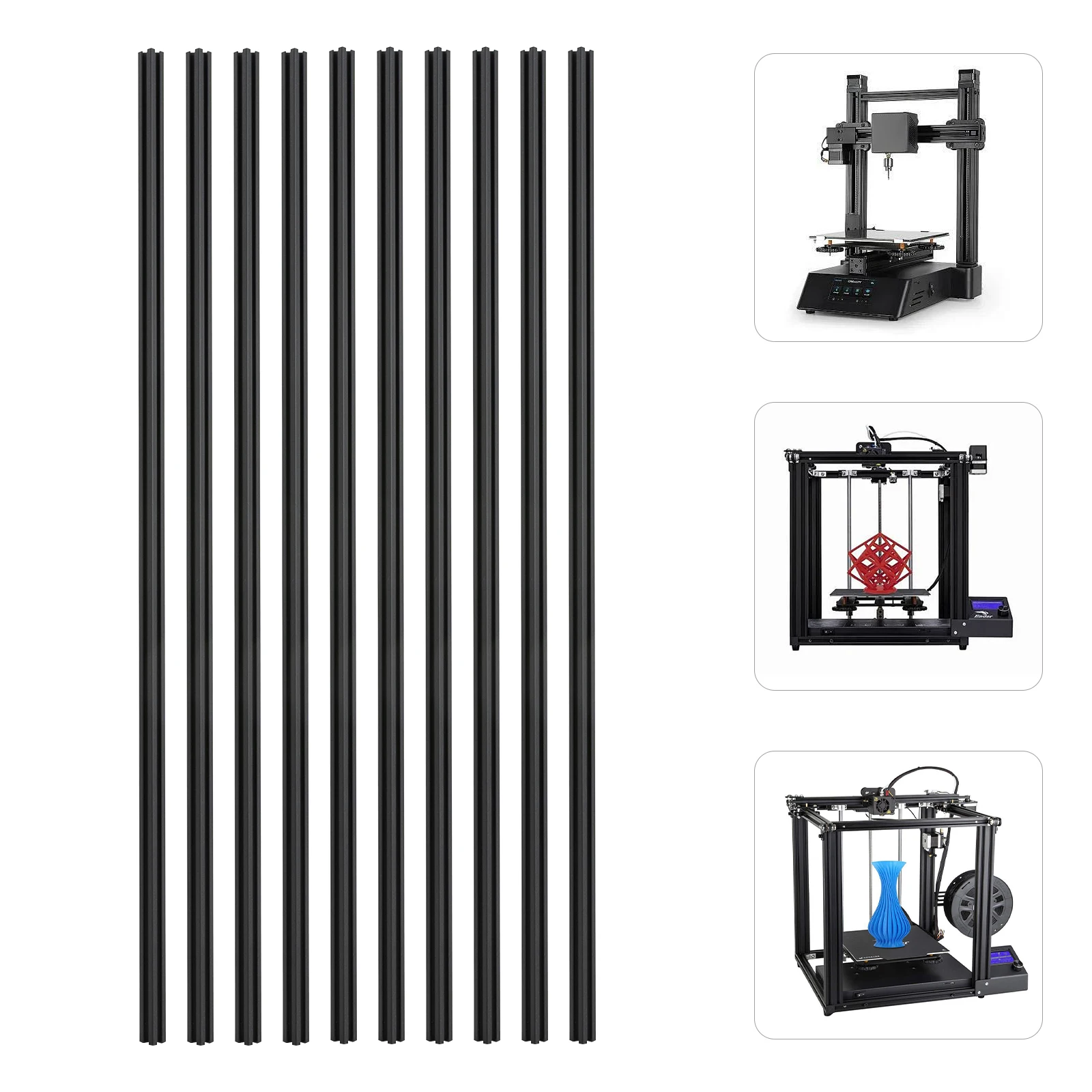 

10pcs T Slot Aluminum Extrusion T Slot Aluminum Extrusion for 3D Printer Parts and CNC Aluminum Profile Extrusion