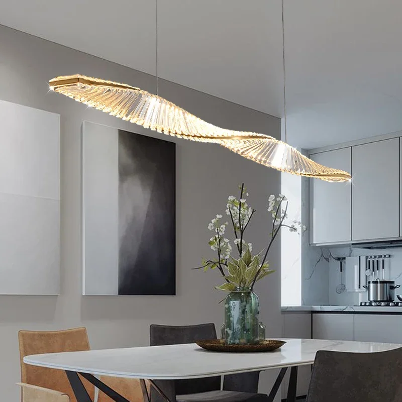 

Nordic Crystal Chandelier One spiral Pendant Lamps Luxury Kitchen Island Bar Dining Room Table Suspension Led Light Lustres
