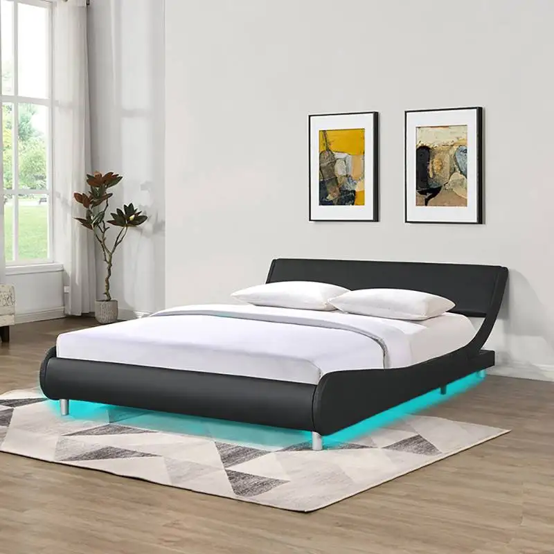 European Style Simple Double Bed Frame Wood Tall Headboard Queen Full Twin Bed Frame King Size Modern Cama De Casal Furniture