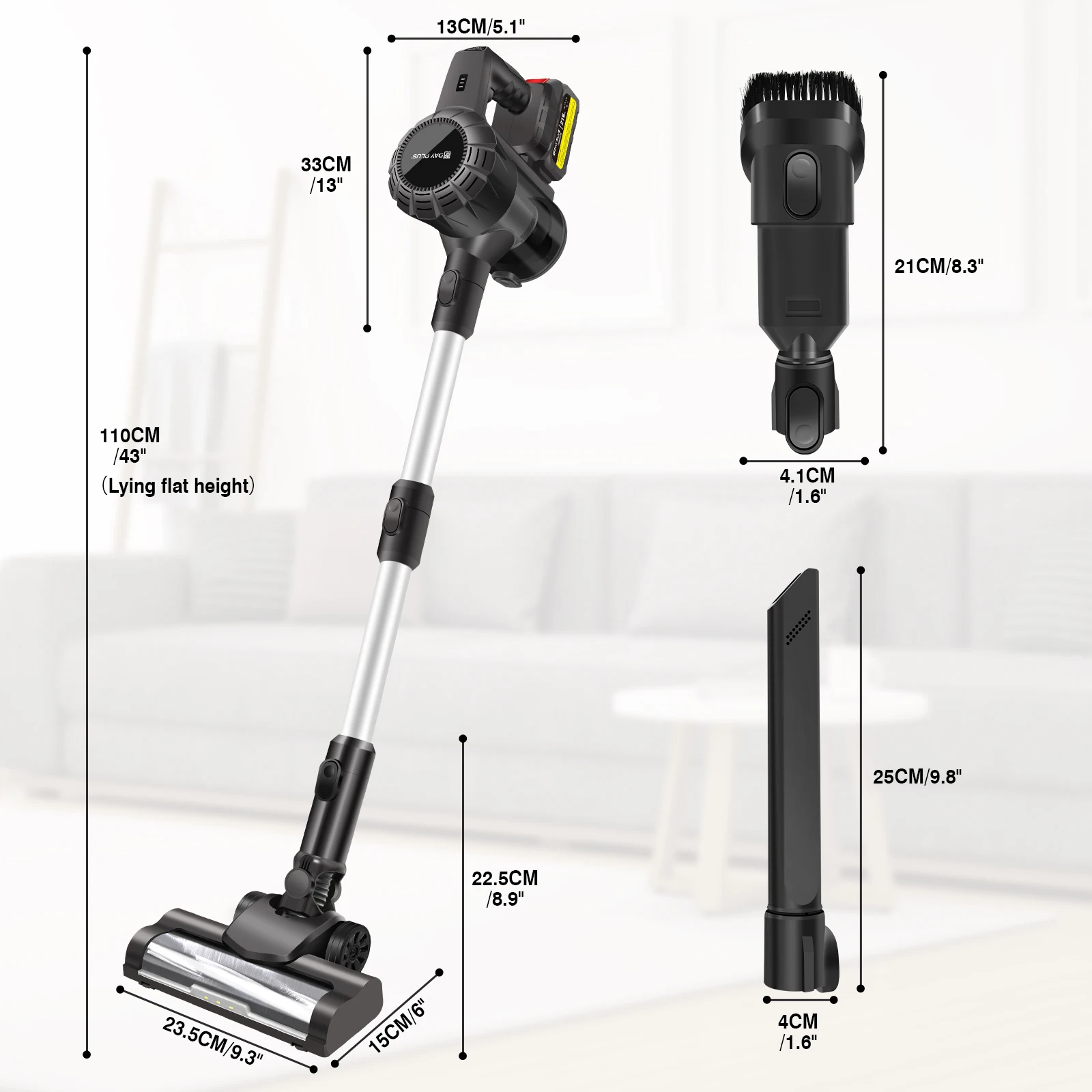 Aspiradora inalámbrica de 140 W, potente aspiradora de mano con batería recargable de 21 V y 1300 mAh, y luz frontal.