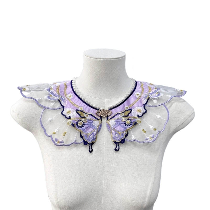 Falso chal perlas Floral decorativo Yunjian Collar desmontable escote Dropship