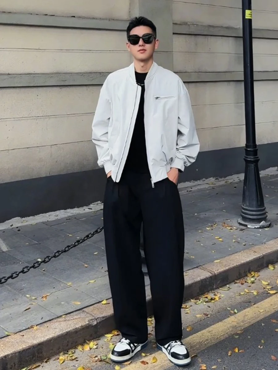 

Мужская куртка Cleanfit ort Baseball Sle для весны и осени, в стиле High Street, с эффектом пилотской куртки, премиум-качество, полиэстер, на молнии.