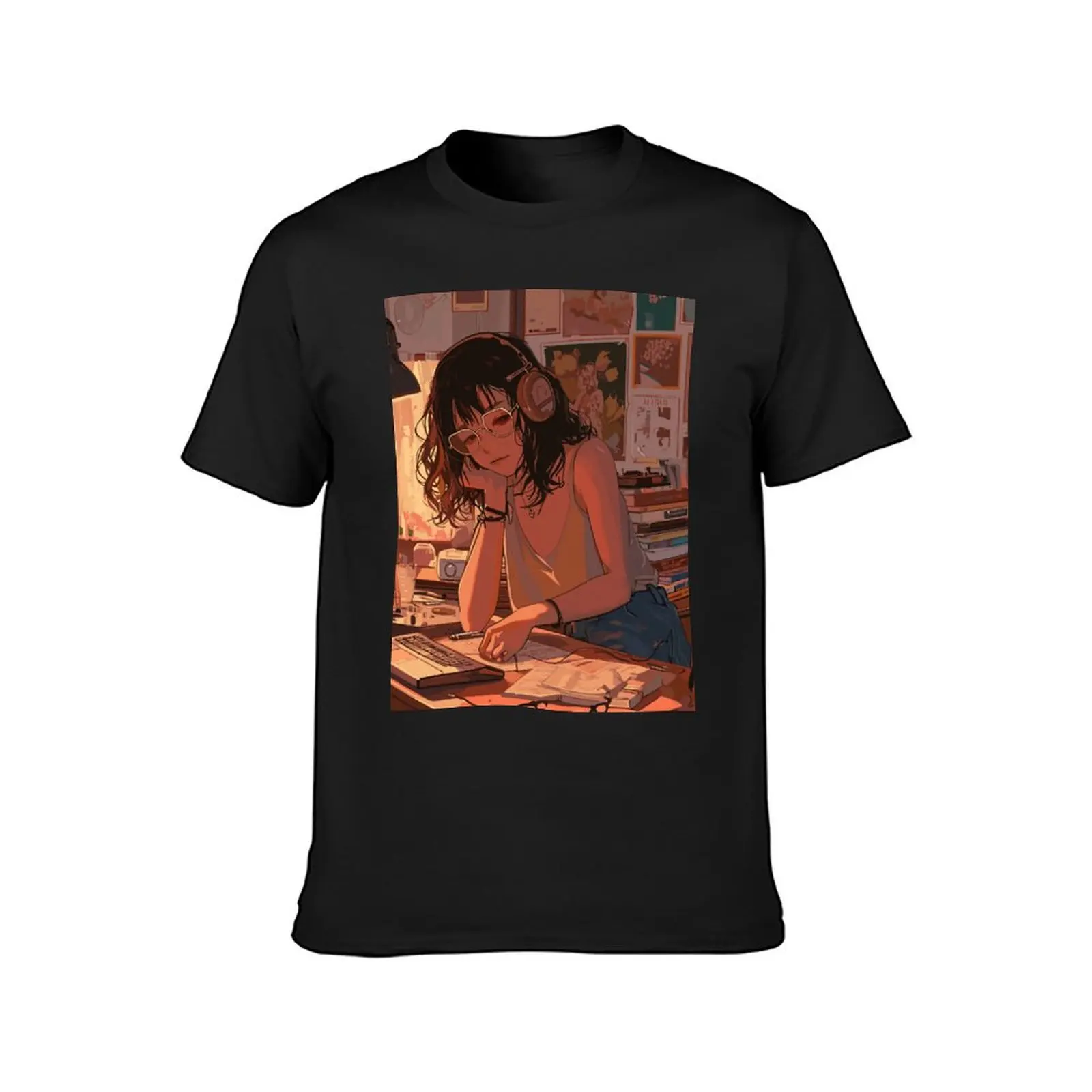 Lofi Anime Girl 02 T-Shirt Blouse customs mens graphic t-shirts pack