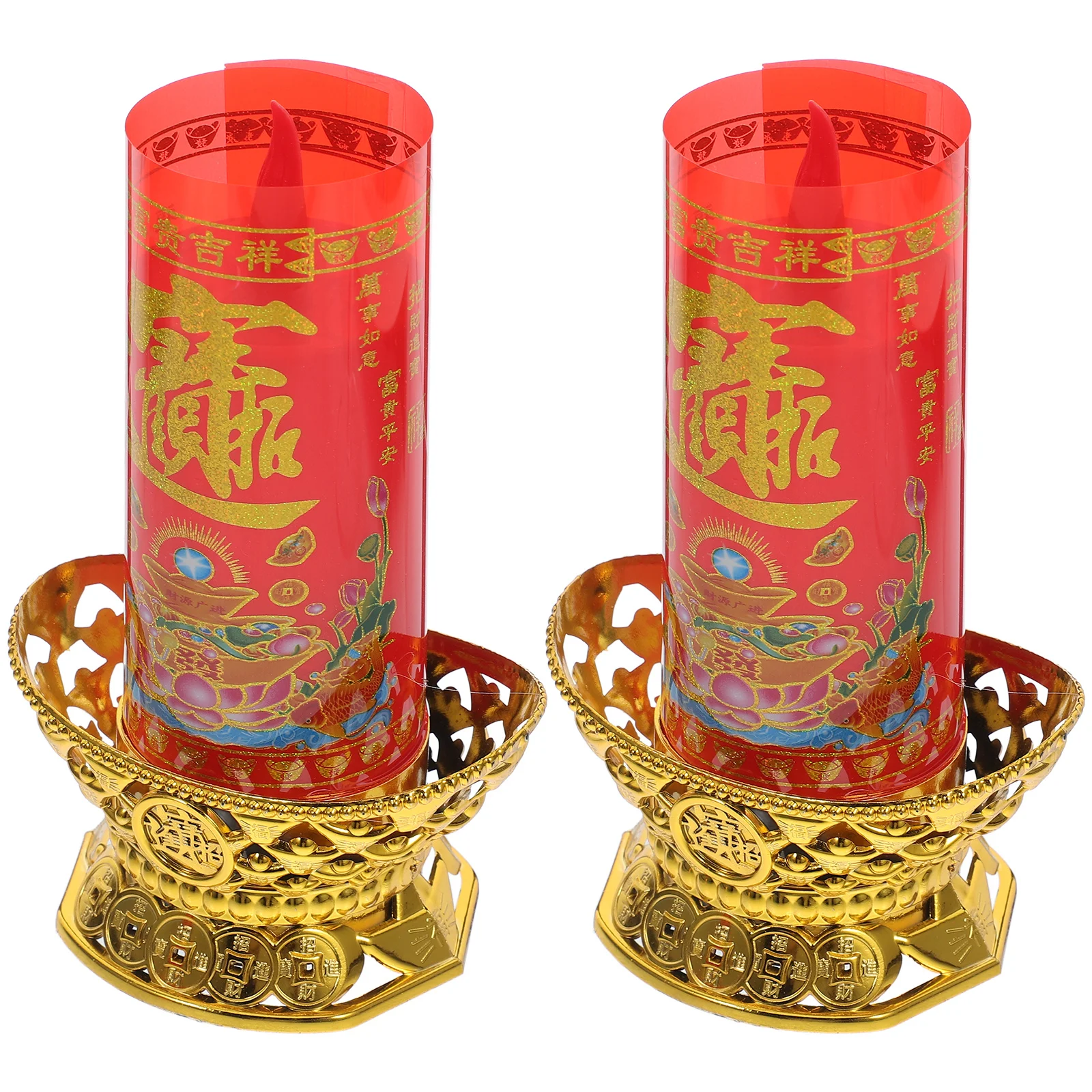 

2Pcs Realistic LED Flameless Light Traditional Electric Votive Lights Safe for Buddhist Hall Home Decor Operated