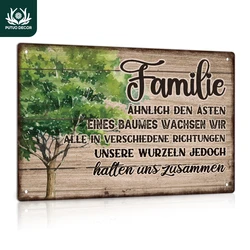 Putuo Decor 1pc German Vintage Metal Tin Sign, Wall Art Decor for Home Farmhouse Living Room，Family, Best Gifts for Friends