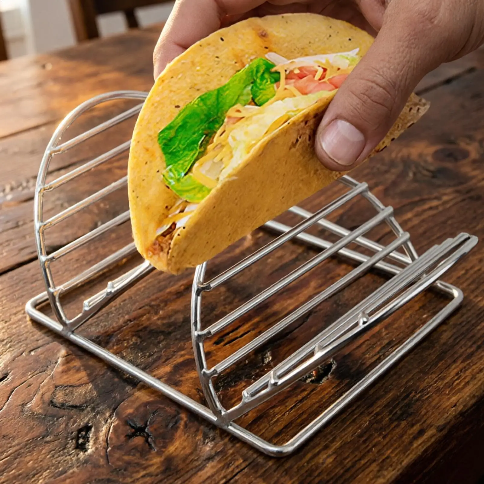 Taco Holder For Party Stainless Steel Kitchen Supplies Metal Tortilla Rack For Entertainers Home Cooks Parents Parties