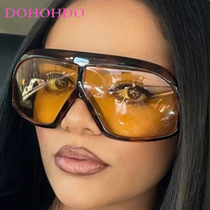 

DOHOHDO 2025 Fashion Oversized One Piece Pilot Sunglasses Women Fashion Hip Hop Big Frame Personalized Men Funny Glasses Goggles