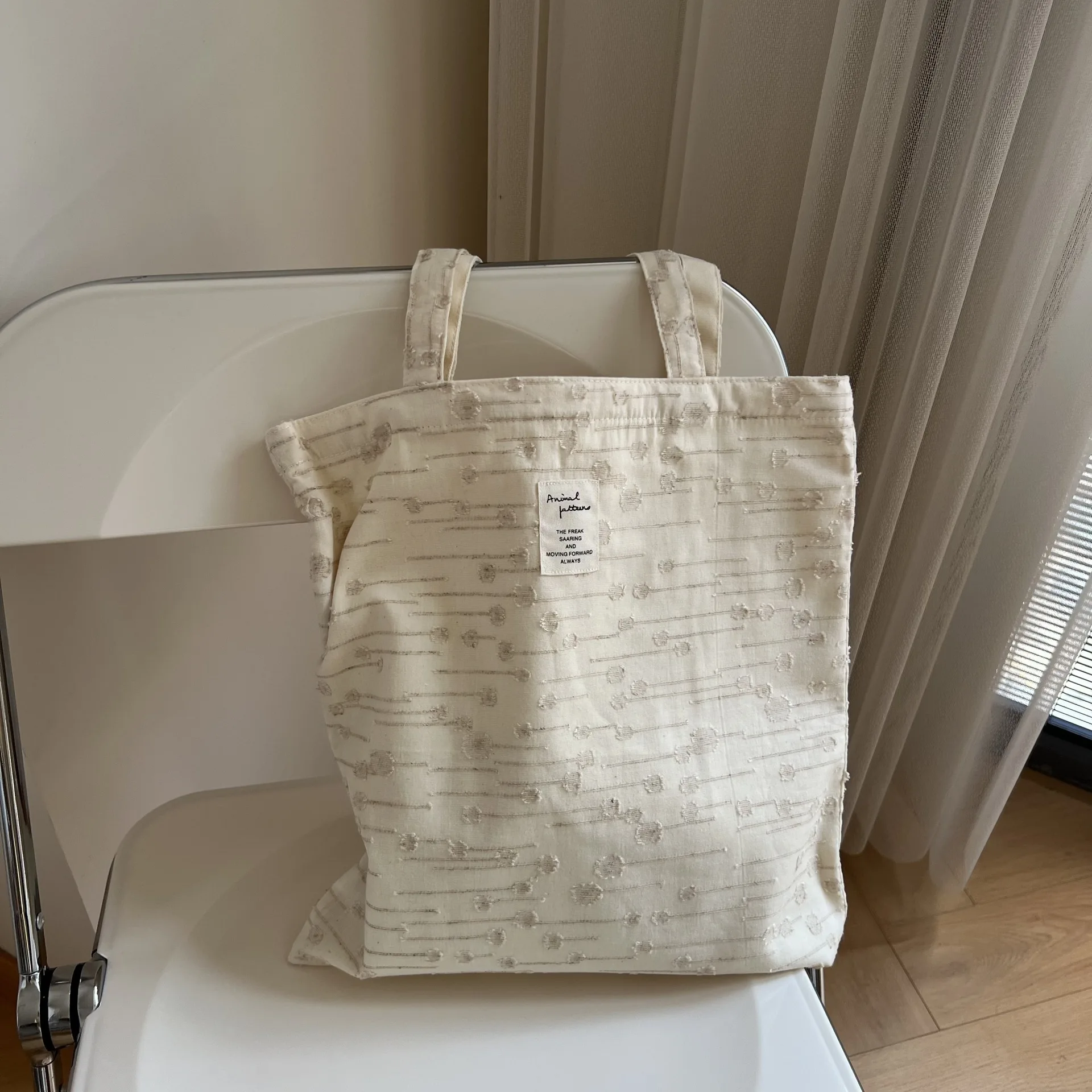 Plain color simple cotton and linen texture shoulder cotton bag canvas bag girls French literary book bag versatile