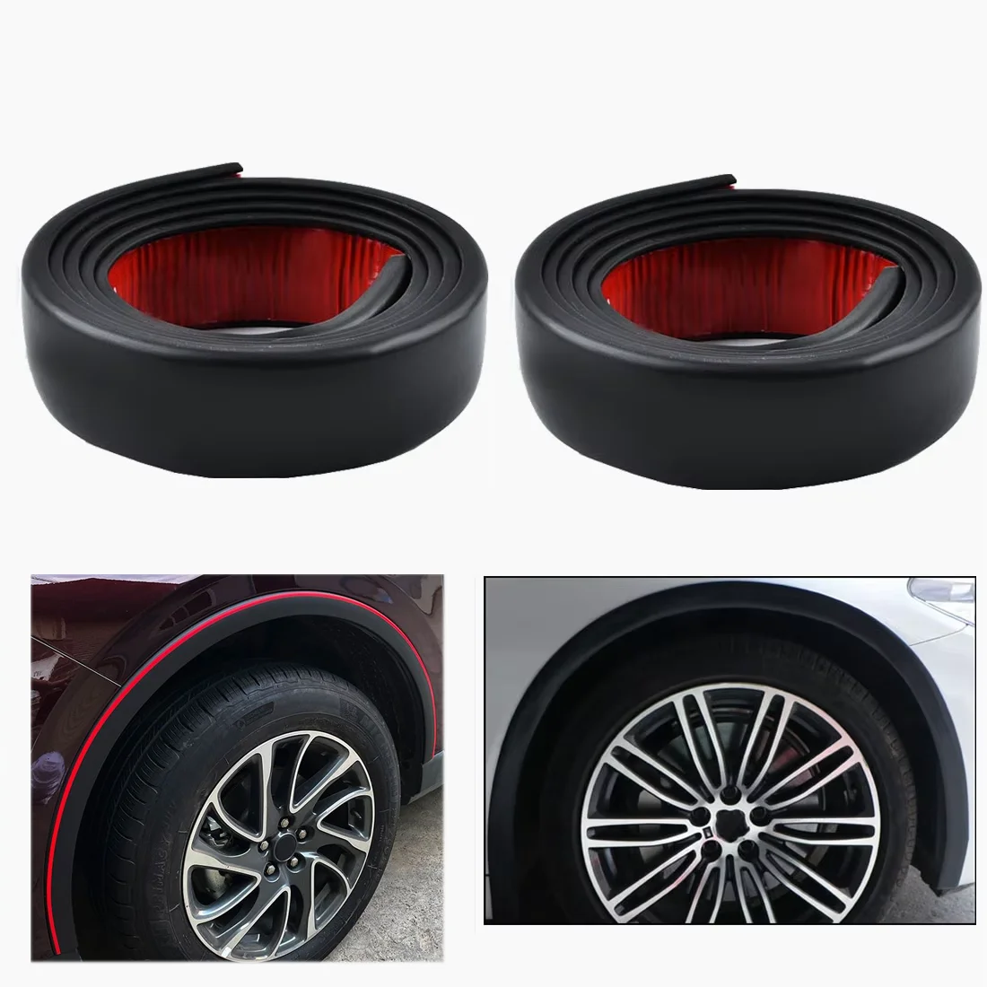 4pcs 3.5/4.5/5.5cm x1.5M Car Fender Flares Arches Wing Expander Arch Eyebrow Anti-Scratch Strips Mudguard Wheel Lip Protector