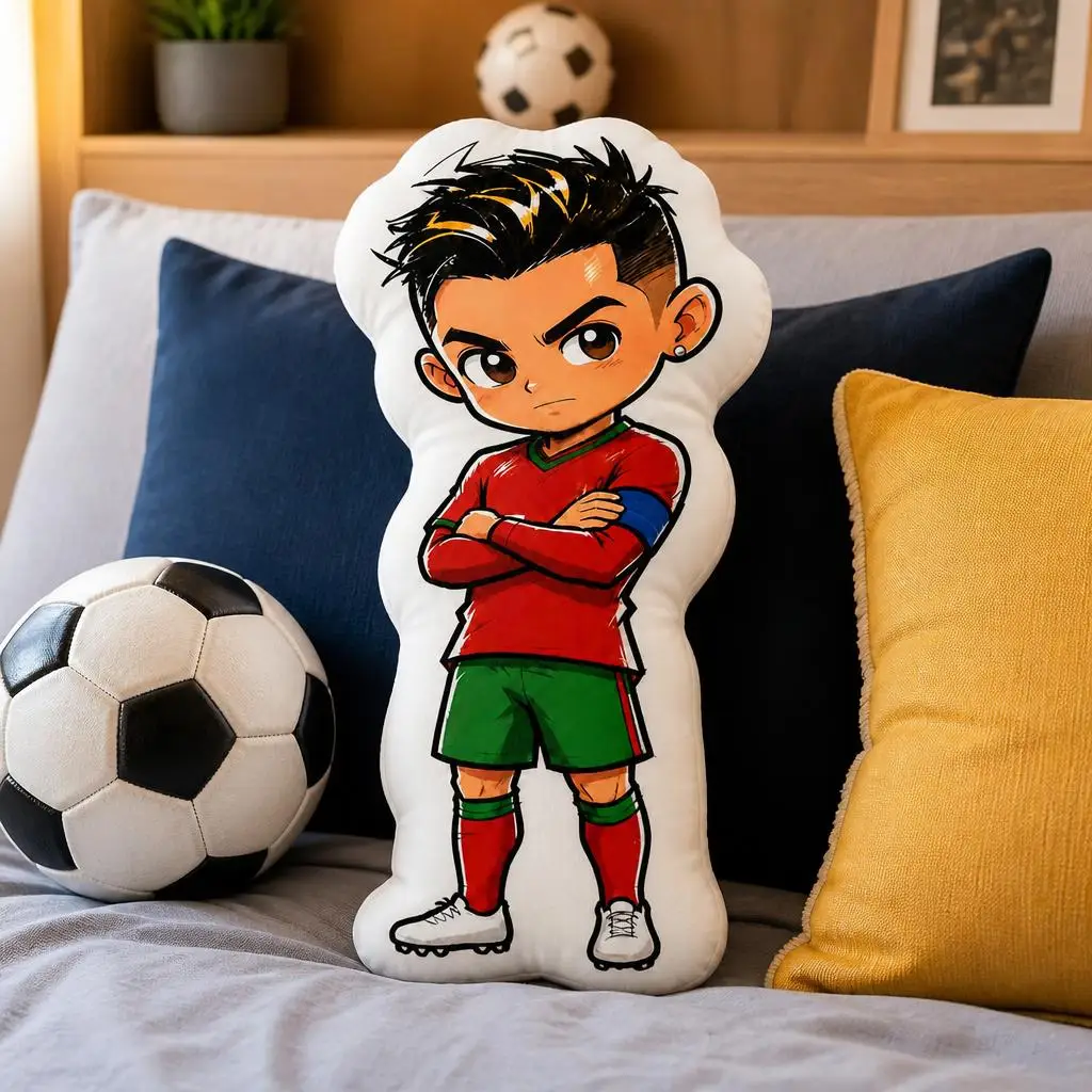 Portugal Soccer Football Fan CR Portugal Team Plush Pillow Cushion Irregular Stuffed Throw Pillow Home Decor Gift Sofa Bed