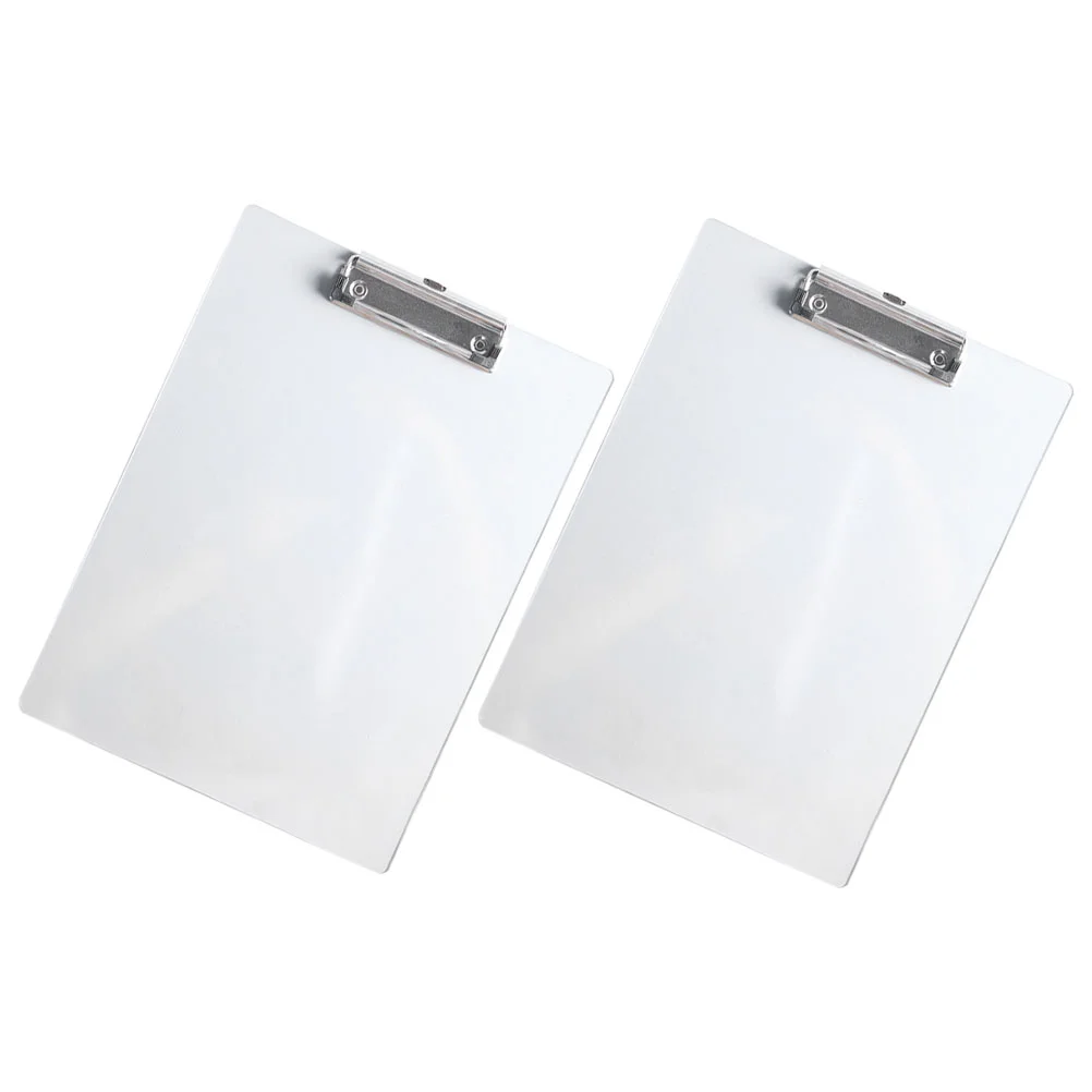 

2 Pcs File Folder Paper Clips Portable Writing Clipboard Support Plate Pencil Sketch Not Broken Office