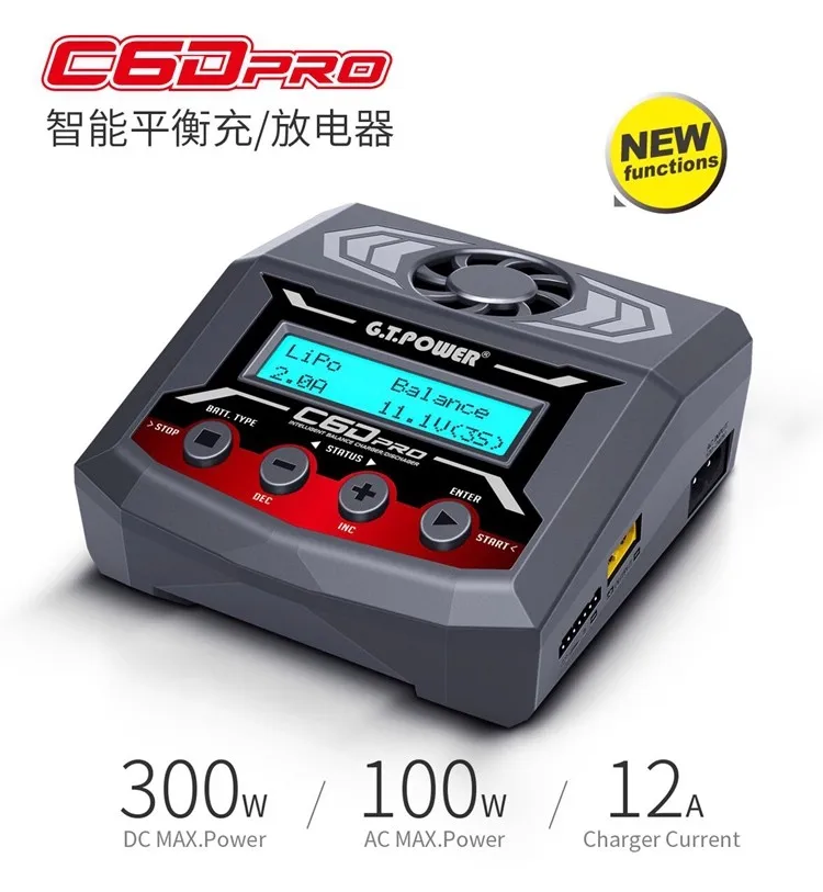 

GT.POWER IMAX C6D PRO 300 Вт 12 А балансное зарядное устройство разрядник для радиоуправляемой модели LiPo/LiFe/LiIon/LiHV/NiMH/NiCd аккумулятора