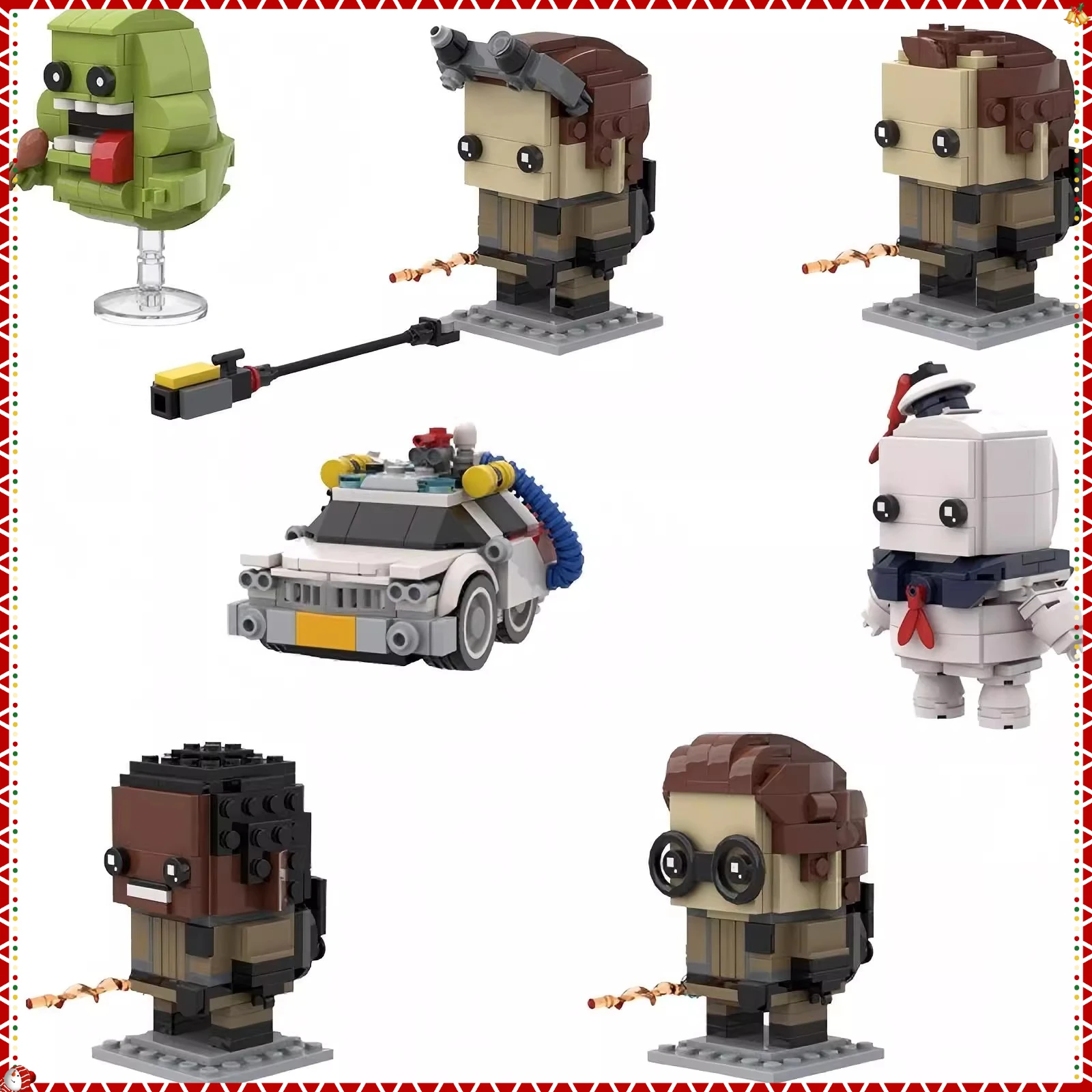 

MOC Ghostbustered Professors Slime BrickHeadz Building Blocks Model Movie Male Protagonist Brick Ornament Toy Halloween Gifts