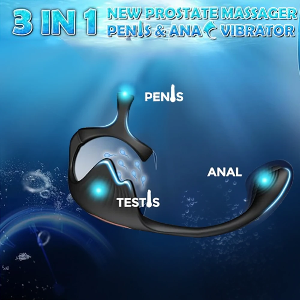 التحكم عن بعد تهتز خاتم الديك الشرج هزاز للرجال تدليك البروستاتا بعقب المكونات حلقة القضيب العجان محفز لعبة الجنس الكبار #4