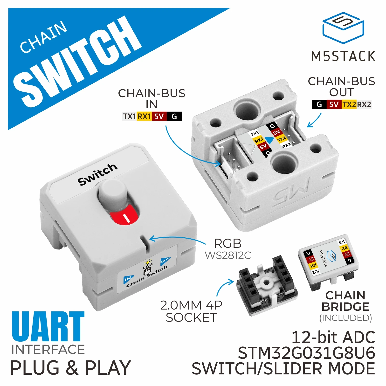 M5Stack Official Chain Switch (STM32G031)