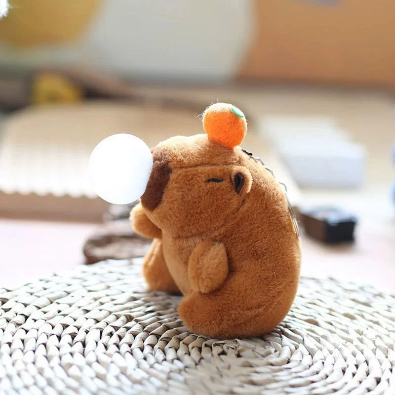 1-20PCS Plush Persimmon Wagging Tail Capybara Key Pendant Cute Plush Keychain Plush Doll Toy Schoolbag Pendant Gift Pendant