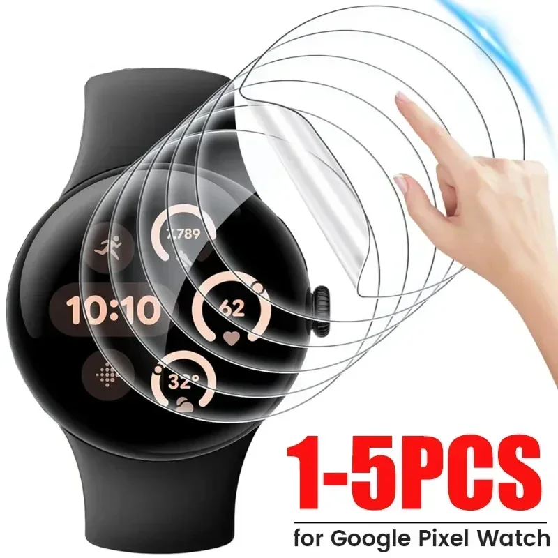 5-1Pcs Watch Protective Hydrogel Film for Google Pixel Watch 3 45mm 41mm Anti-scratch TPU Screen Protectors for Pixel Watch 2 1