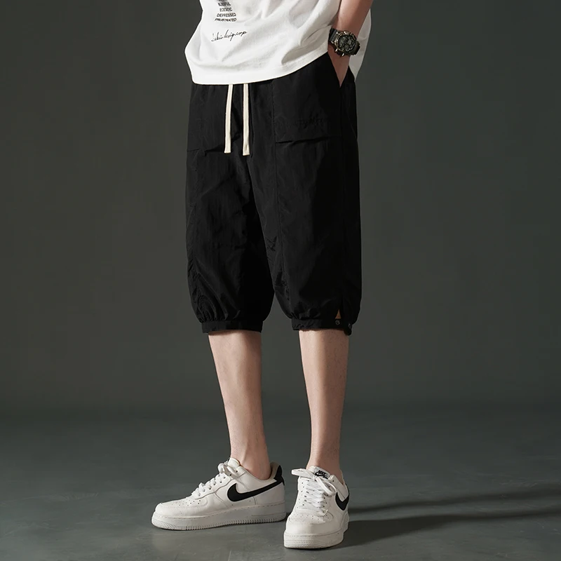 2024 Men's Summer Ice Thin Casual Lantern Pants for Men's Outerwear Loose Sports Shorts шорты мужские