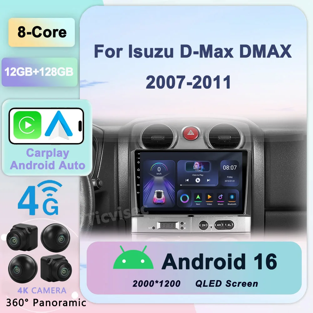 

For Isuzu D-Max DMAX 2007 2008 2009 2010 2011 Android 16 Car Radio Multimedia Player Carplay Auto Stereo GPS DSP Head Unit