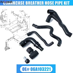 Engine Crankcase Breather Exhaust Valve & Breather Vacuum Hose Tube Pipe Kit For VW Jetta Bora Golf MK4 Beetle Passat Polo 6PCS