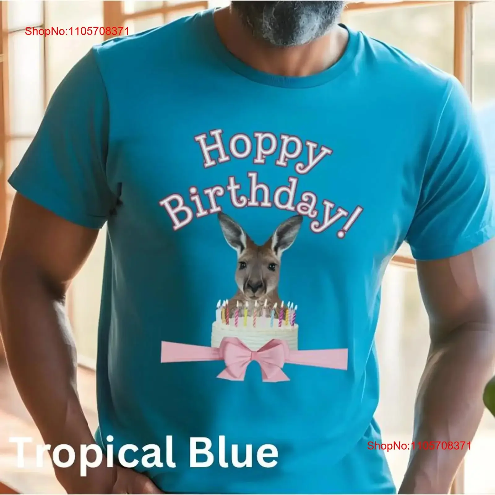 Hoppy Birthday Funny Aussie Kangaroo With Cake T Shirt Celebrate Birthdays the Australian Way vintage Washed Slightly graphic