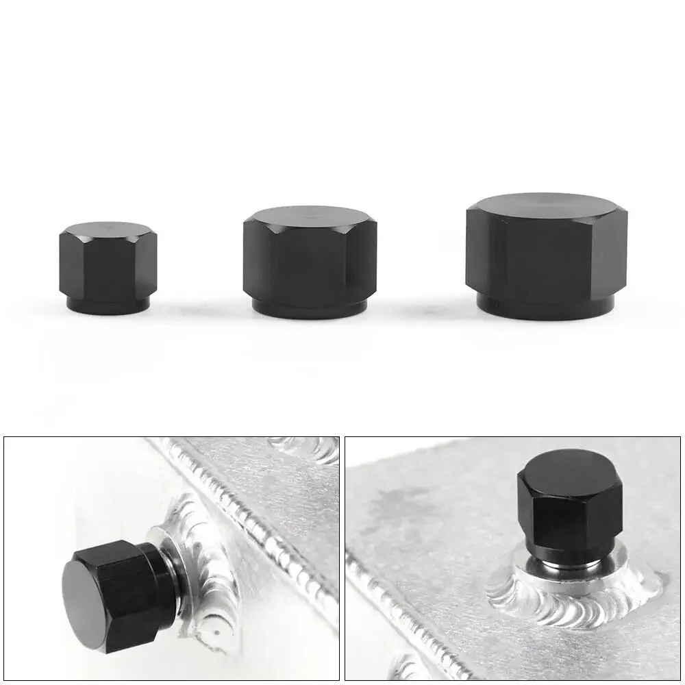 

Universal Adapter Female Flare End Cap, Black Aluminum Hexagonal Nut, Block Off Fluid Leakage, AN4, AN6, AN8, AN10, AN12, 1Pc