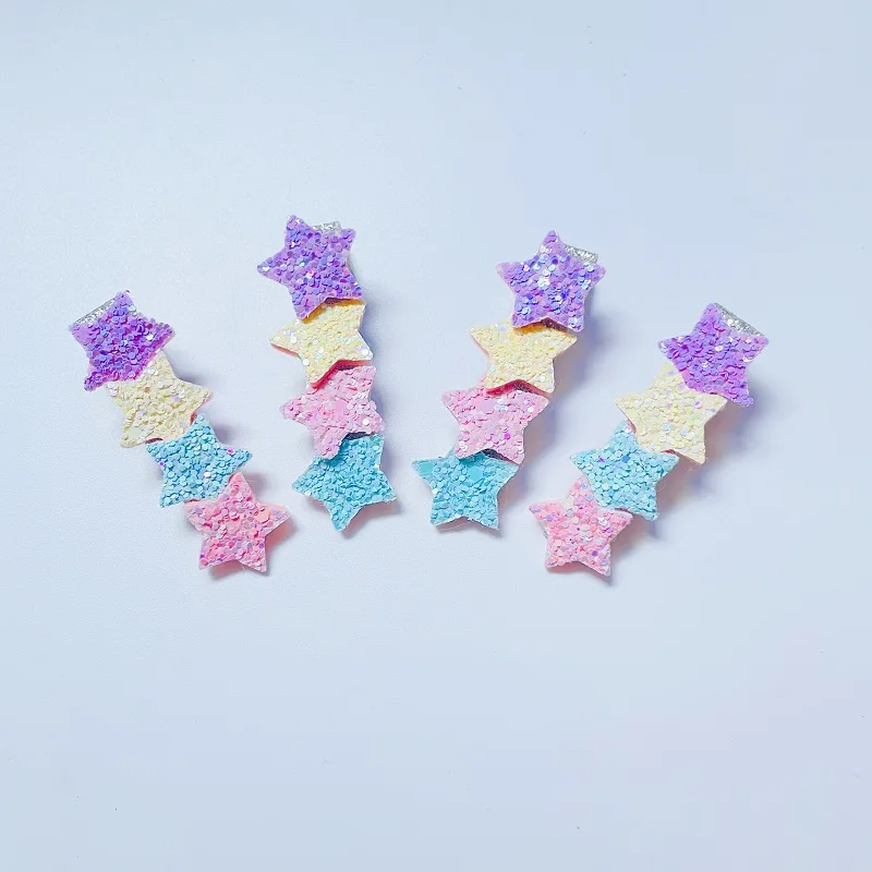 Boutique 15pcs Fashion Cute Glitter Star Hairpins Macaroon Color Cartoon  Hair Clips Princess Headwear Girls Hair Accessories