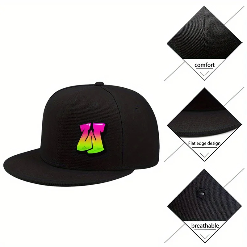 Urban Trendy Versatile Baseball Cap with Vibrant Gradient Print, Unisex, Available in Multiple Streetwear Colors