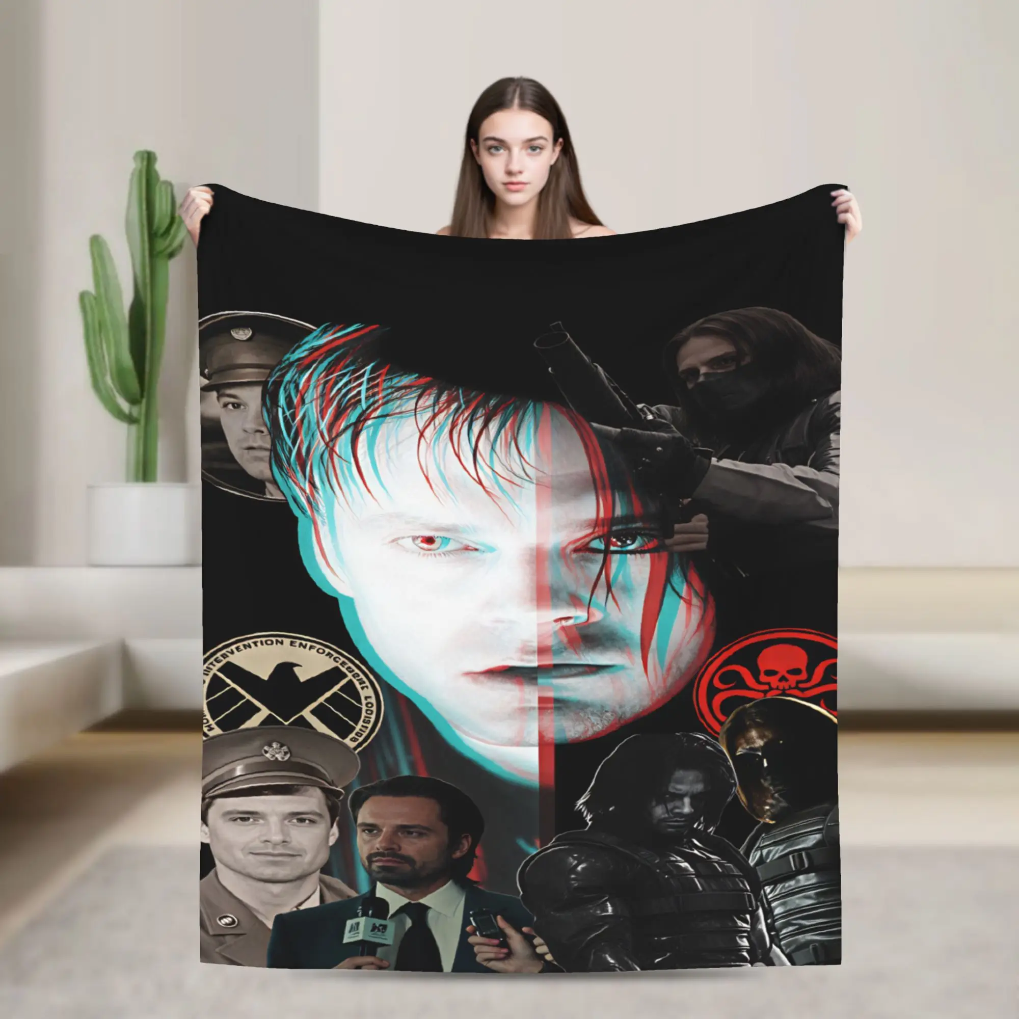 Bucky Barnes Winter Soldier Super Soft Blanket  Airplane Travel Plush Throw Blanket Couch Bed Flannel Bedspread Sofa Bed Cover