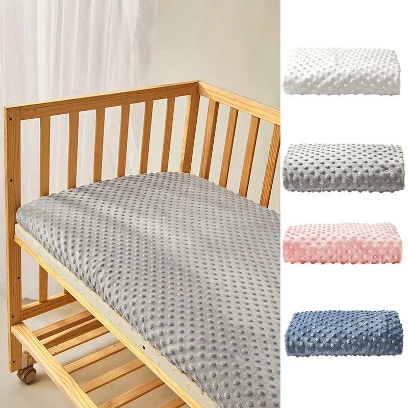 130*70cm Newborn Dotted Flannel Fitted Sheet Crib Mattress Children's Bed Cover For Newborn Bassinet Cradle Sheet Beding