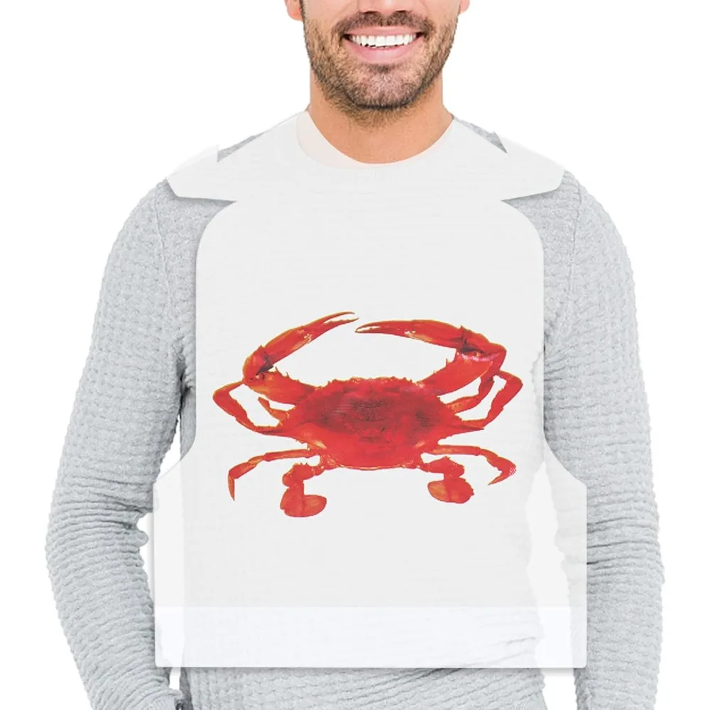 25 Pack Crab Apron Seafood Artist Adult Bibs Lobster Disposable for Eating Aprons Painting Plastic Bib Bibs Clear Party Supplies