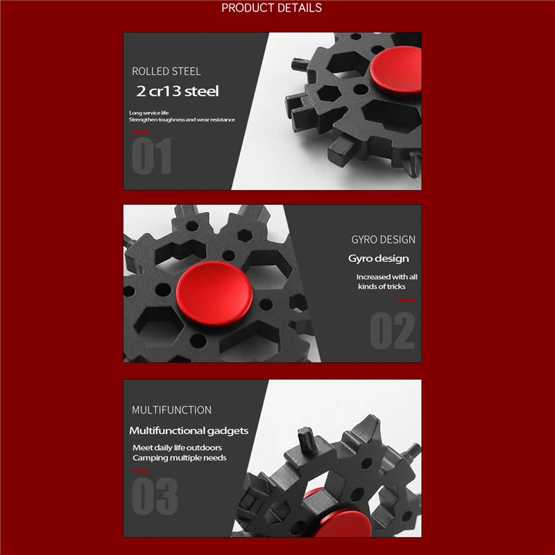 

ABBY-2X 22-In-1 Snowflake Multitool Carbon Steel Snowflake Standard Multitool, Snowflake Wrench Gifts For Men B