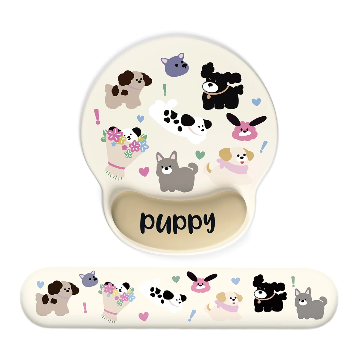 Cute Puppy Ergonomic Mouse Pad With Wrist Support Non-Slip Anime Kawaii 3D Mouse Pads Pain Relief For Work Study Home Office