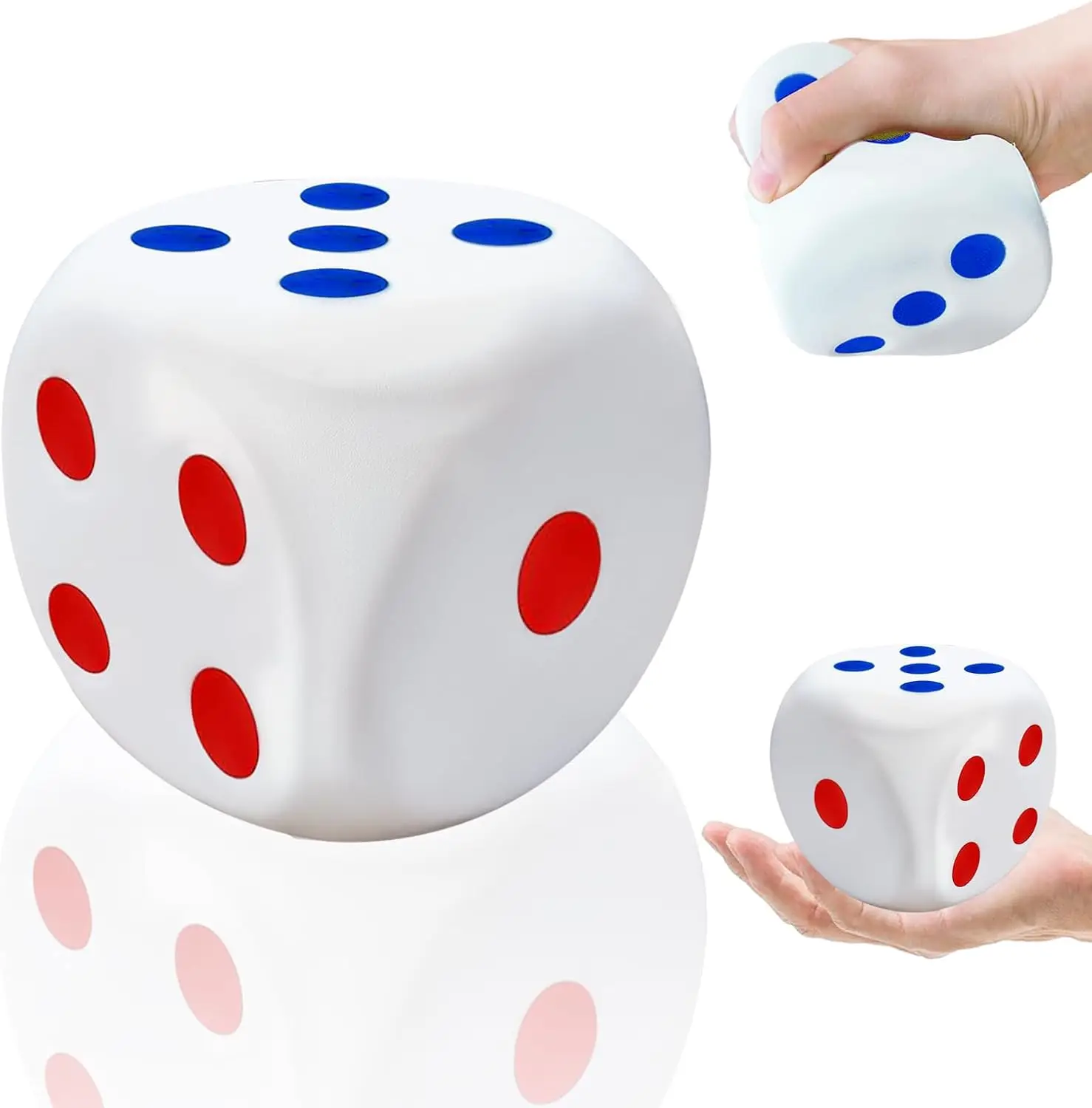 Foam Dice Stress Ball with Dots 6 Sided,Dices Squishies Toys to Get Your Lucky Numbers Teenagers,Adults Board Games Party Gifts