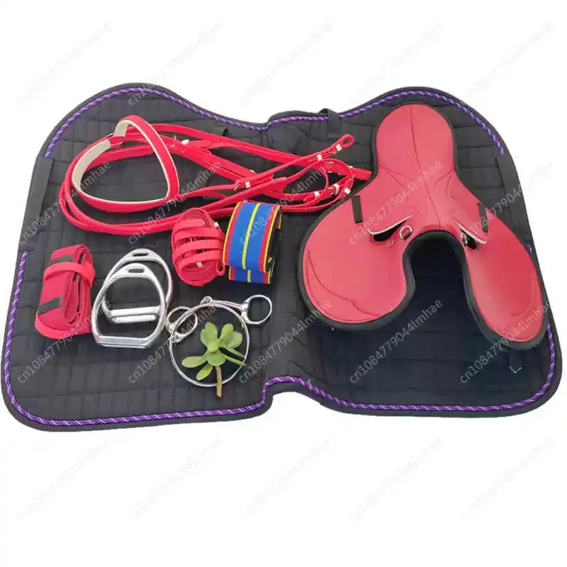 Full set of racing saddles Morning exercise saddle Thickened racing horse pommel harness supplies Speed saddle Race saddle