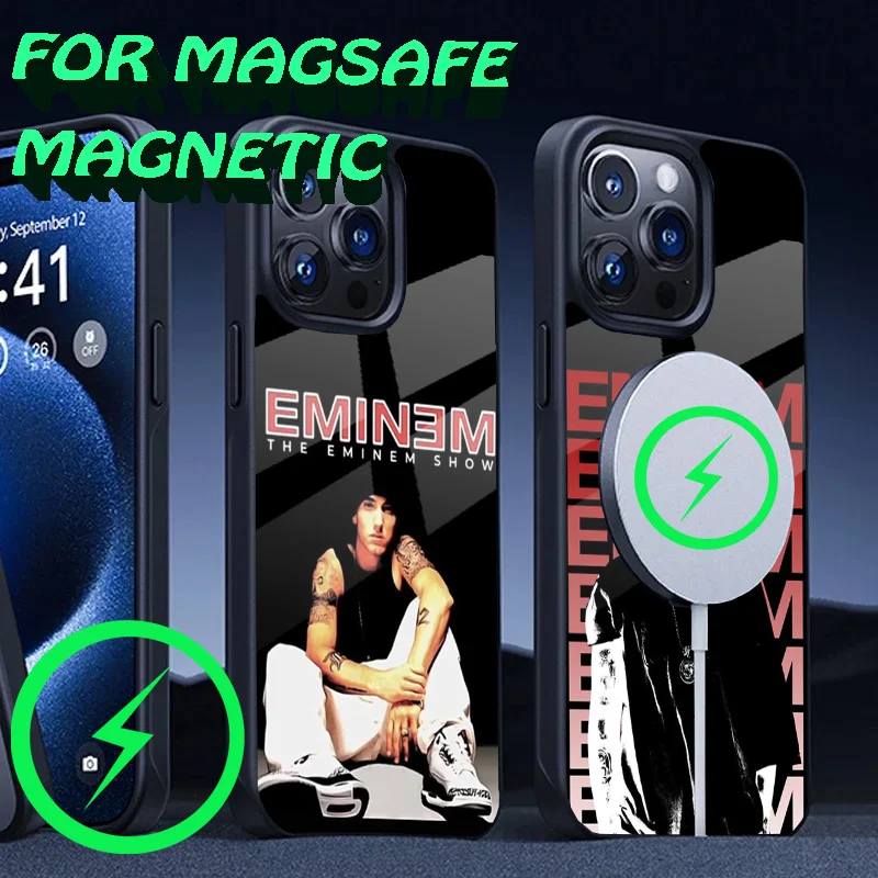 Phone Case For iPhone 16,15,14,13,12,11,Plus,Pro,Max Mini Magsafe Rapper E-Eminem Singer Magnetic Wireless Charging